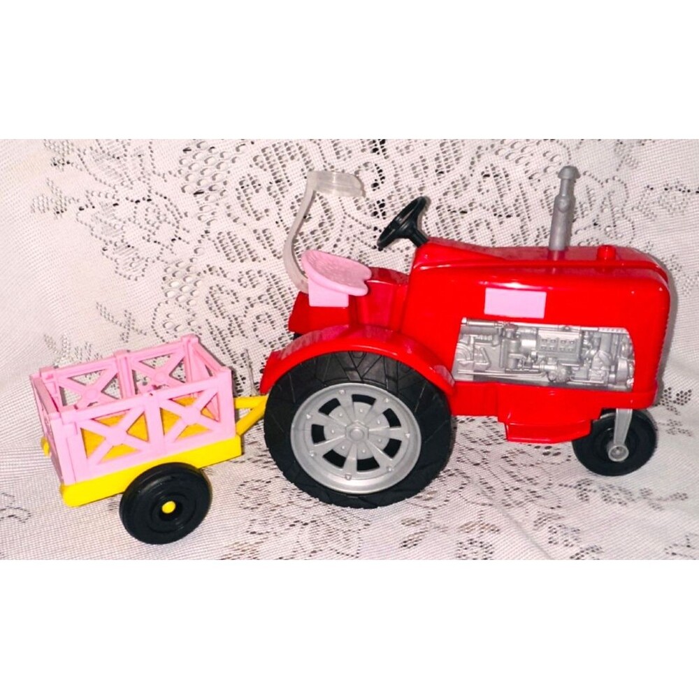 Barbie Doll Red TRACTOR Trailer Sweet Orchard Farm Vehicle Toy Mattel 2017
